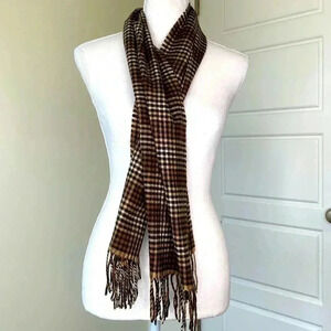 𝅺CASHMINK V.Fraas  100% Acrylic Plaid Scarf Very Soft Made in West Germany